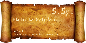 Steinitz Szirén névjegykártya